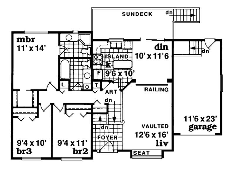 Floor Plan Second Story of Small House Plans #167-1520