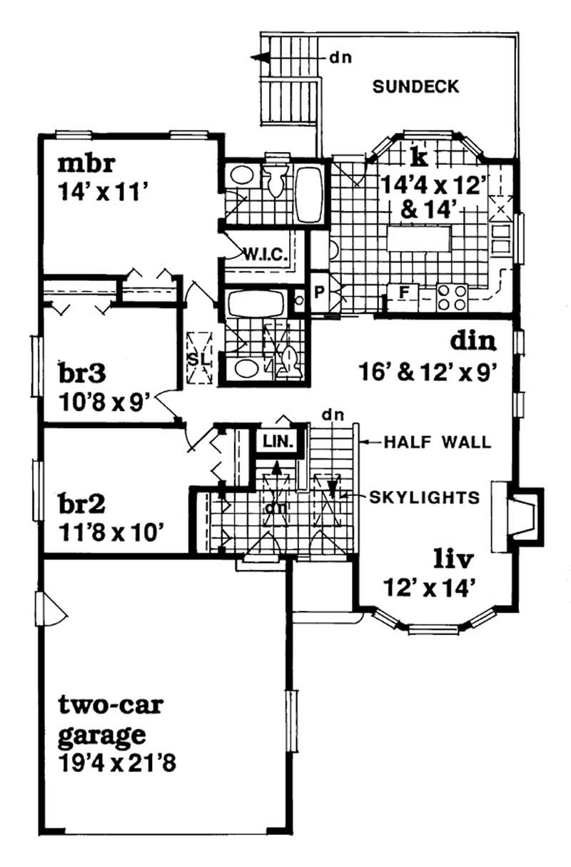 Floor Plan Second Story of Small House Plans #167-1522