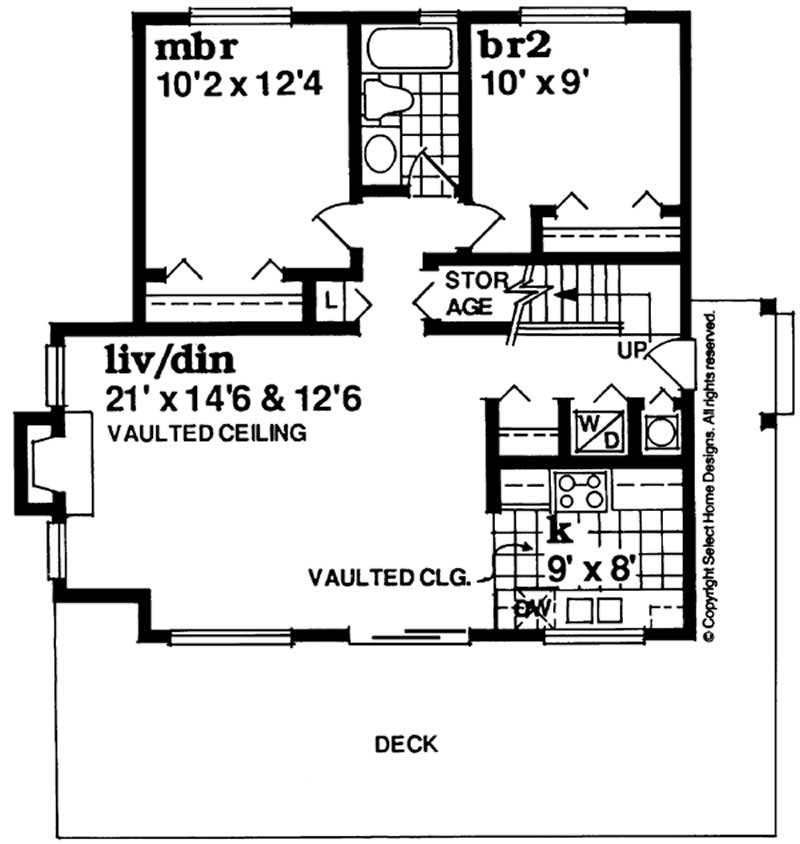 Floor Plan First Story of Small House Plans #167-1523