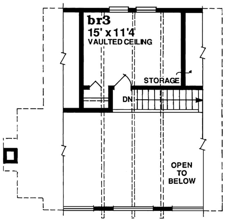 Floor Plan Second Story of Small House Plans #167-1523