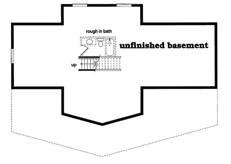 Floor Plan Basement of Log Cabin Plan #167-1524