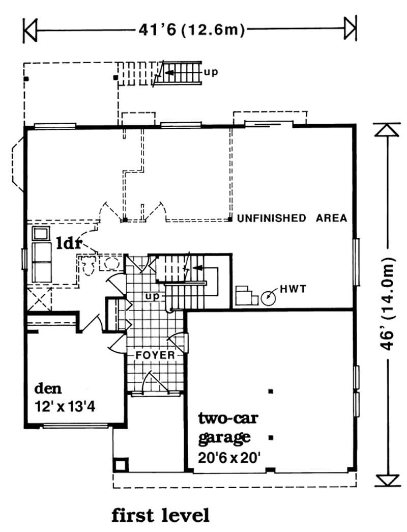 Floor Plan First Story of Contemporary Plan #167-1526
