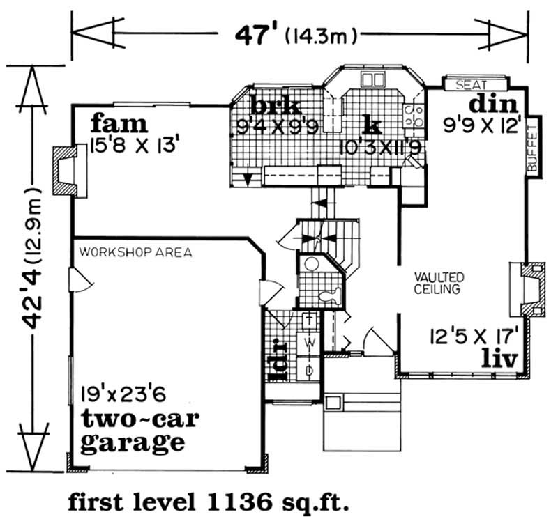 Floor Plan First Story of Contemporary Plan #167-1533