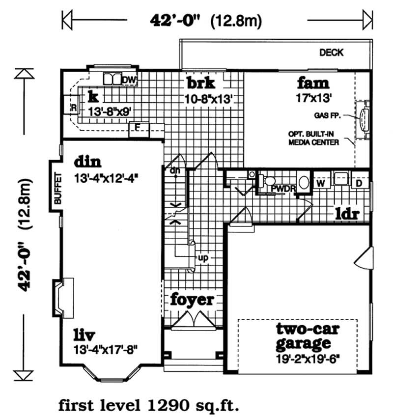 Floor Plan First Story of Ranch Plan #167-1535