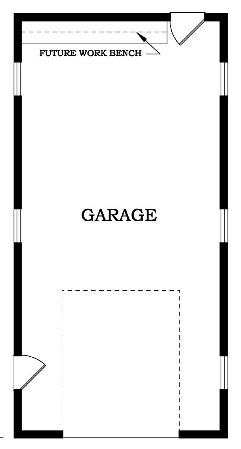 Floor Plan First Story of Garage Plan #167-1537