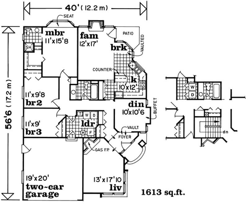 Floor Plan First Story of Contemporary Plan #167-1540