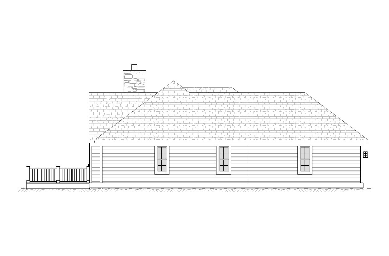 Home Plan Left Elevation of this 5-Bedroom,2713 Sq Ft Plan -168-1000