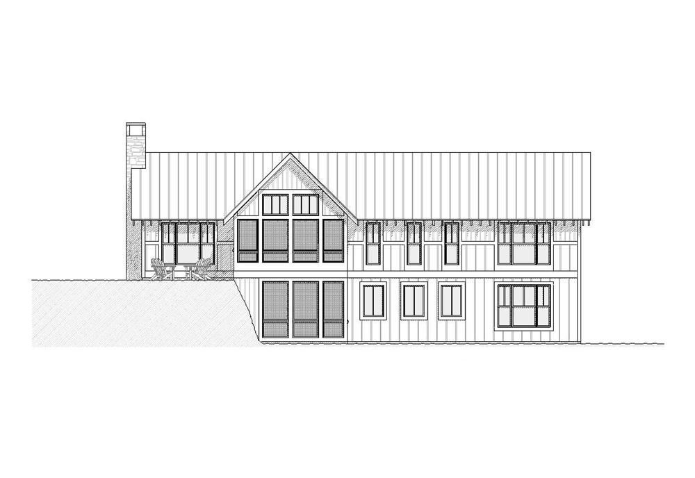 Home Plan Rear Elevation of this 3-Bedroom,2208 Sq Ft Plan -168-1001