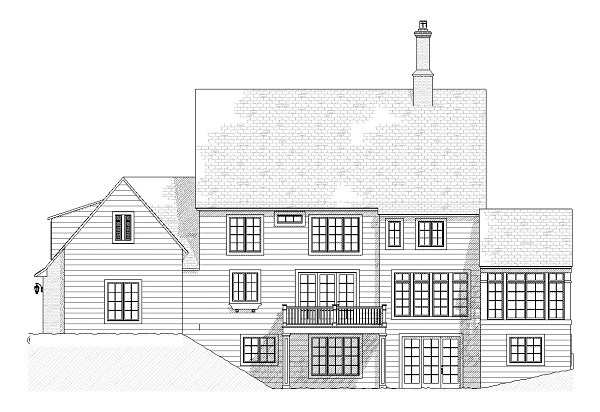 Home Plan Rear Elevation of this 4-Bedroom,3010 Sq Ft Plan -168-1008