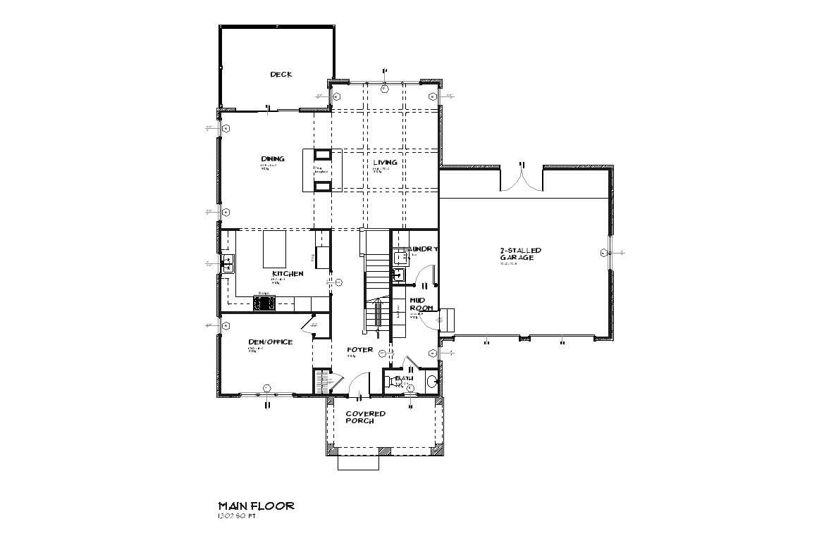 Floor Plan First Story of European Plan #168-1010