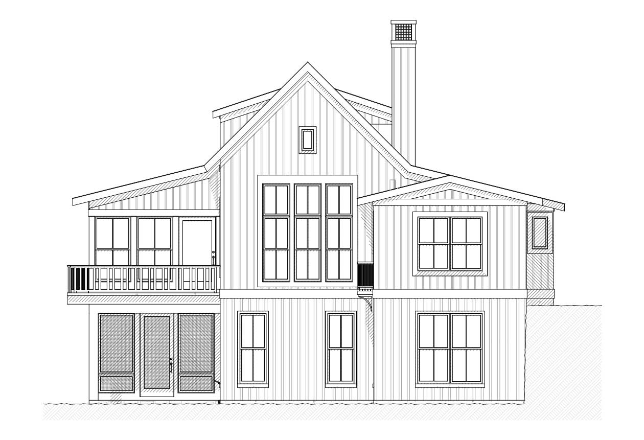 Home Plan Rear Elevation of this 3-Bedroom,2299 Sq Ft Plan -168-1011