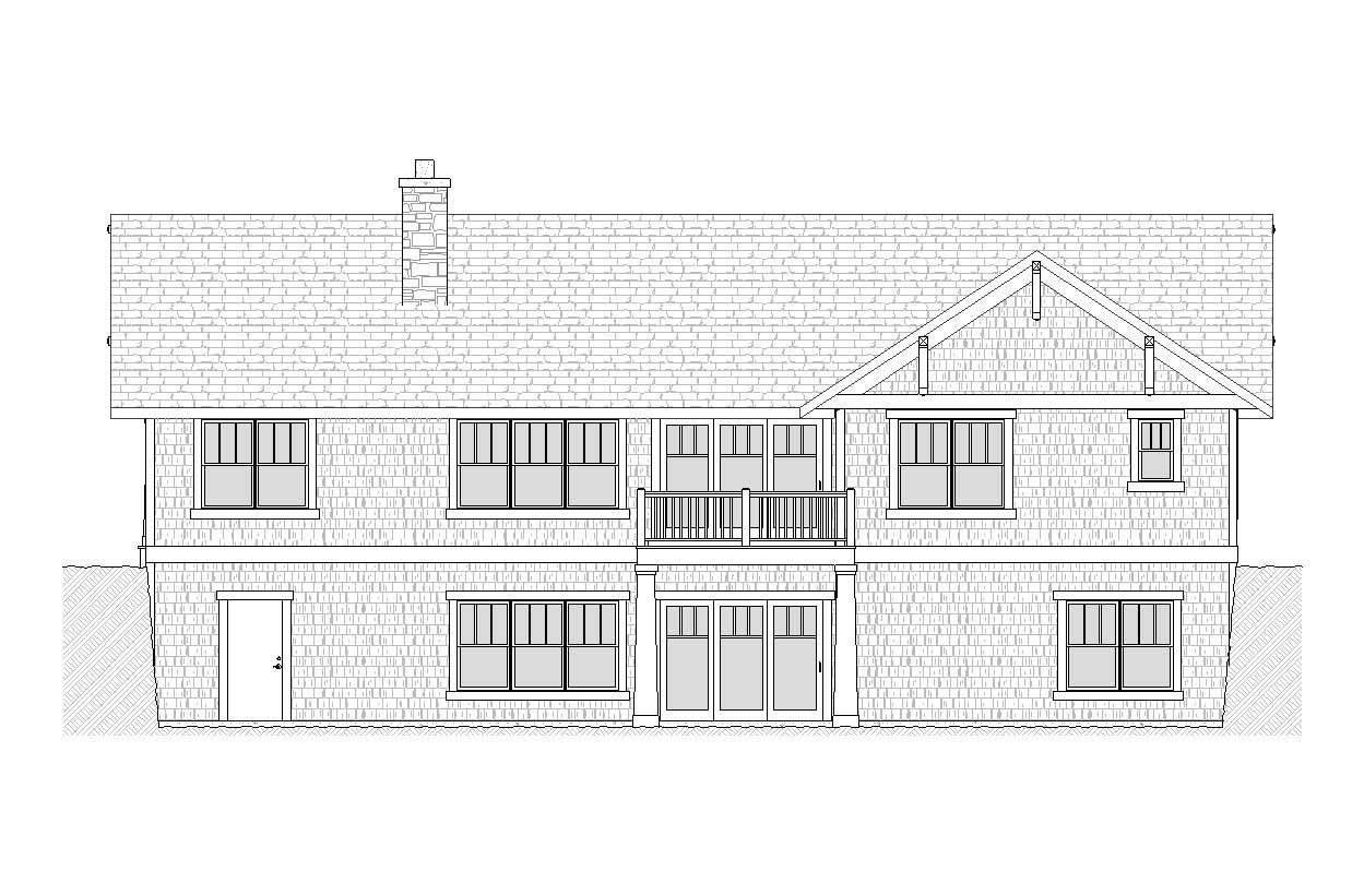 Home Plan Rear Elevation of this 4-Bedroom,2467 Sq Ft Plan -168-1012
