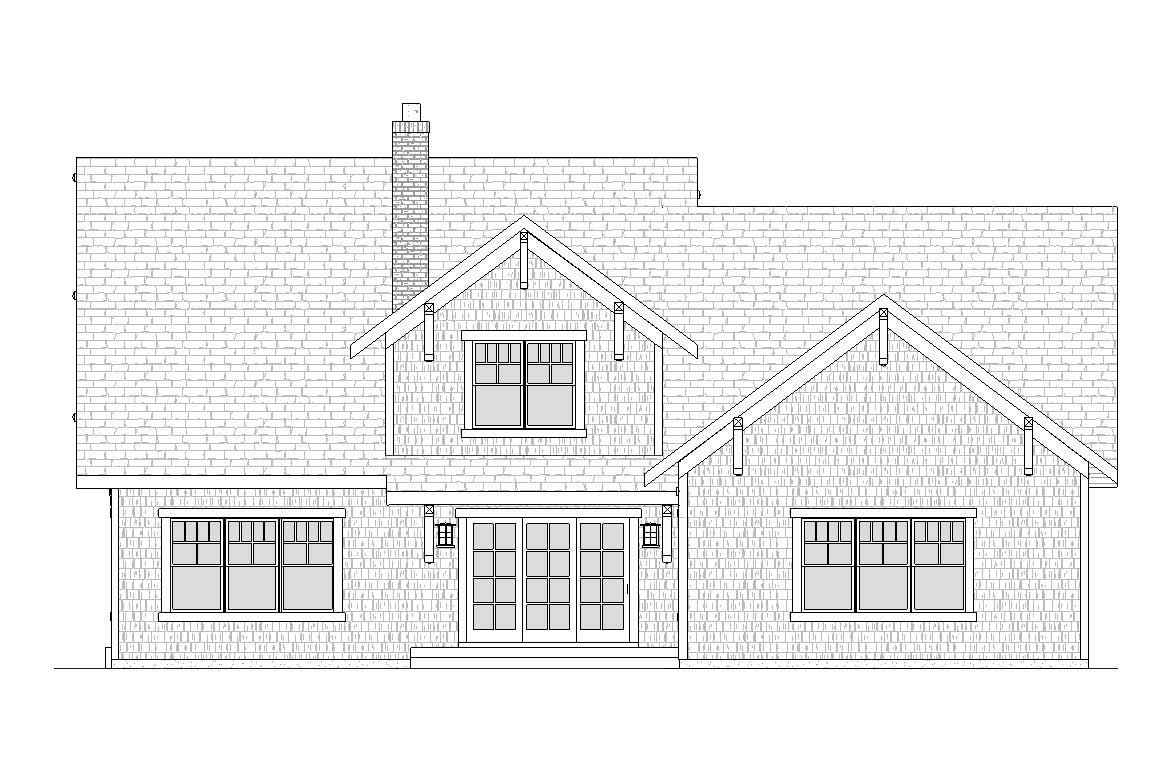 Home Plan Rear Elevation of this 4-Bedroom,3164 Sq Ft Plan -168-1016