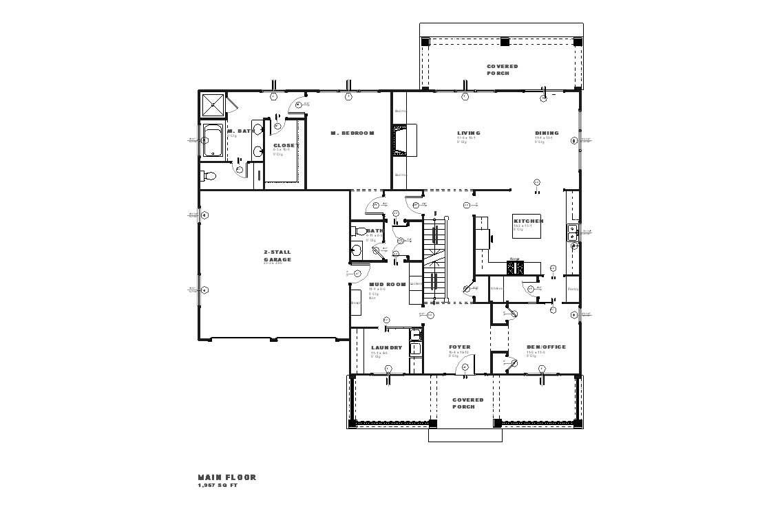 Floor Plan First Story of Cape Cod Plan #168-1018