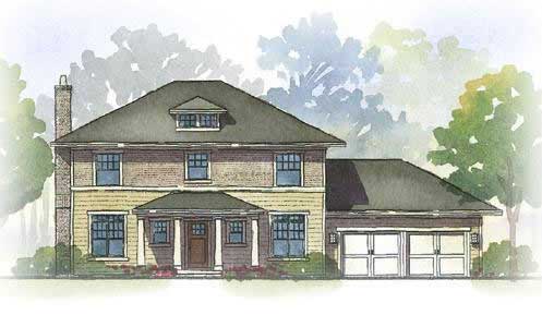 This image is a colored rendering of these Traditional Georgian Homeplans.