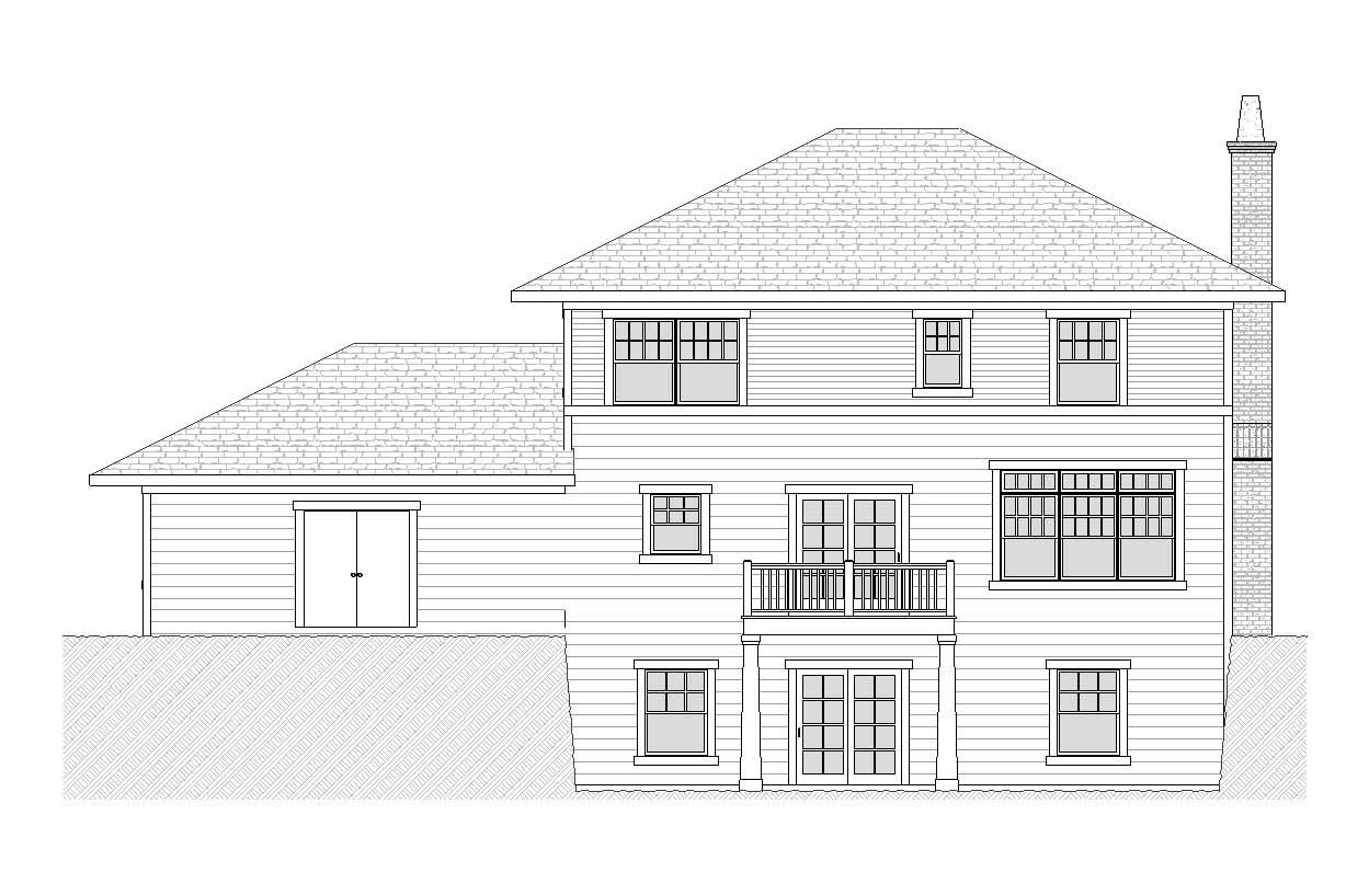 Home Plan Rear Elevation of this 3-Bedroom,2294 Sq Ft Plan -168-1019