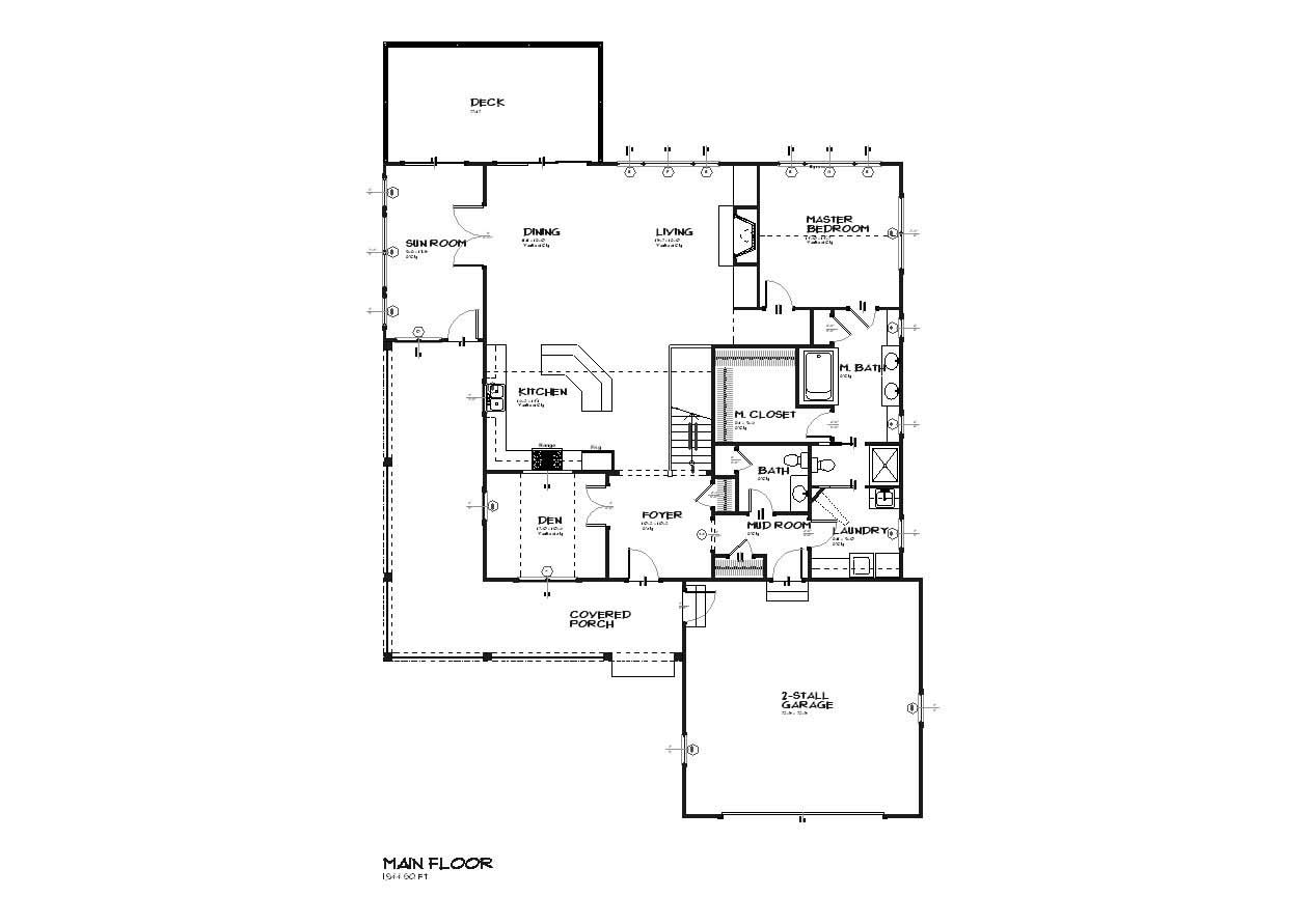 Floor Plan First Story of Cape Cod Plan #168-1020