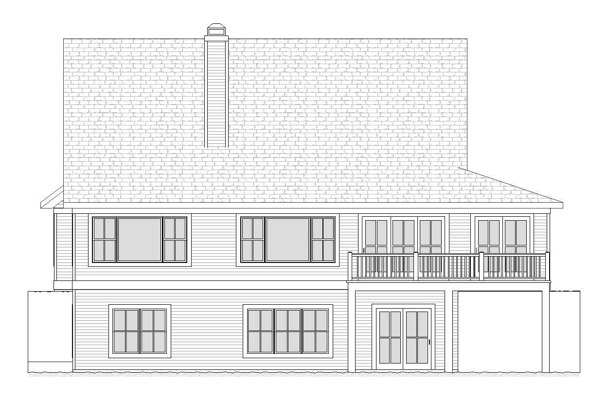 Home Plan Rear Elevation of this 3-Bedroom,3007 Sq Ft Plan -168-1020