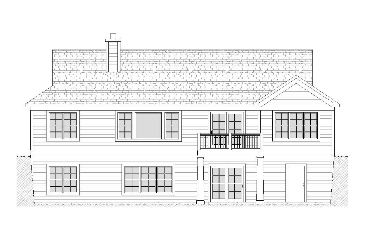Home Plan Rear Elevation of this 3-Bedroom,2457 Sq Ft Plan -168-1021