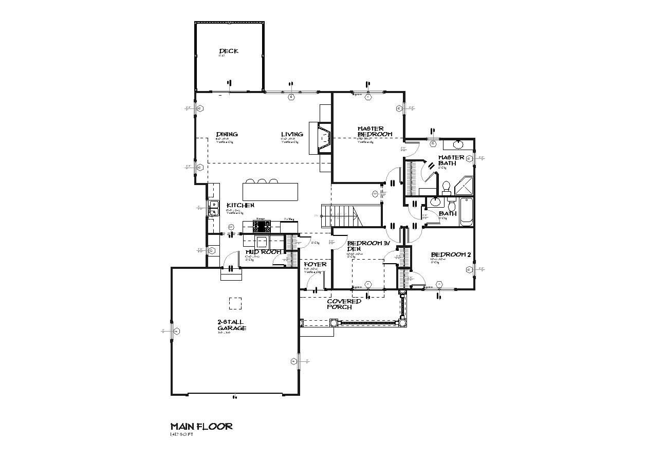 Floor Plan First Story of Cape Cod Plan #168-1022