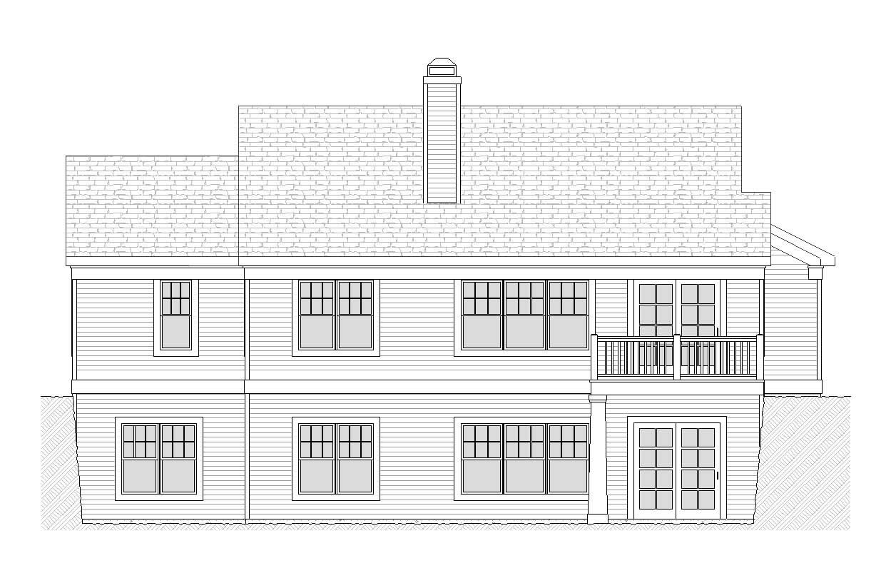 Home Plan Rear Elevation of this 4-Bedroom,2288 Sq Ft Plan -168-1022