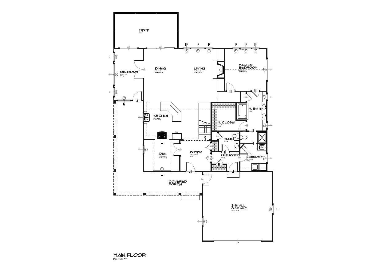 Floor Plan First Story of Country Plan #168-1023