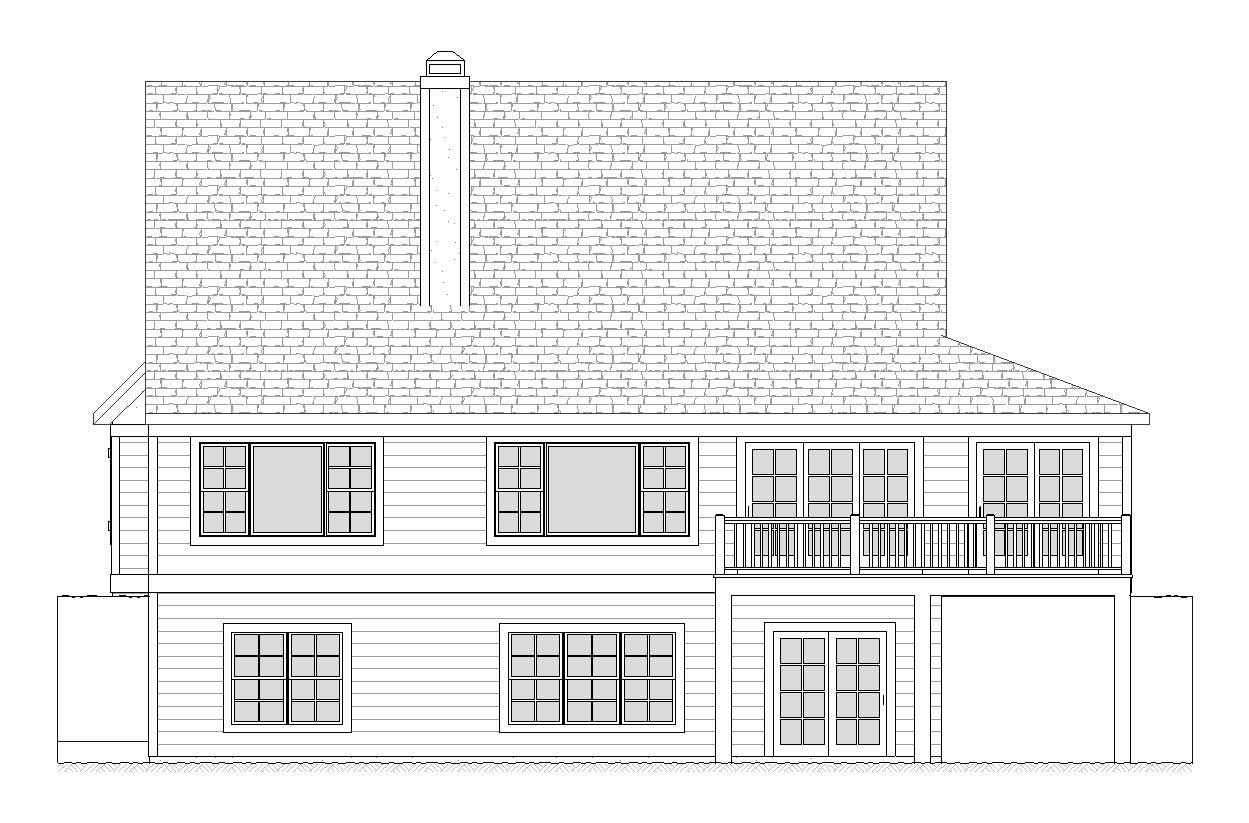 Home Plan Rear Elevation of this 3-Bedroom,3007 Sq Ft Plan -168-1023