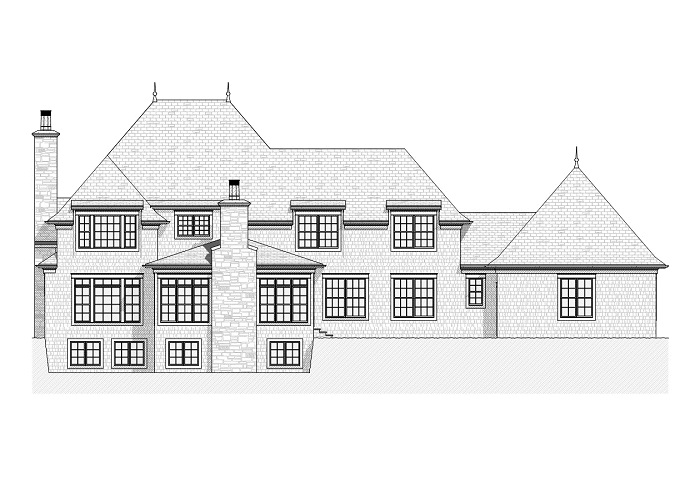 Home Plan Rear Elevation of this 5-Bedroom,4427 Sq Ft Plan -168-1024