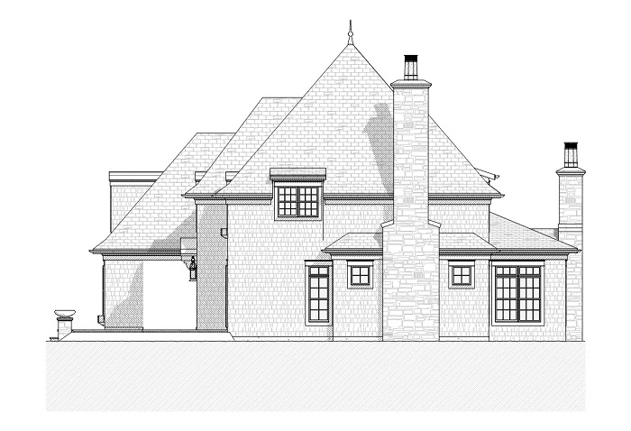 Home Plan Right Elevation of this 5-Bedroom,4427 Sq Ft Plan -168-1024