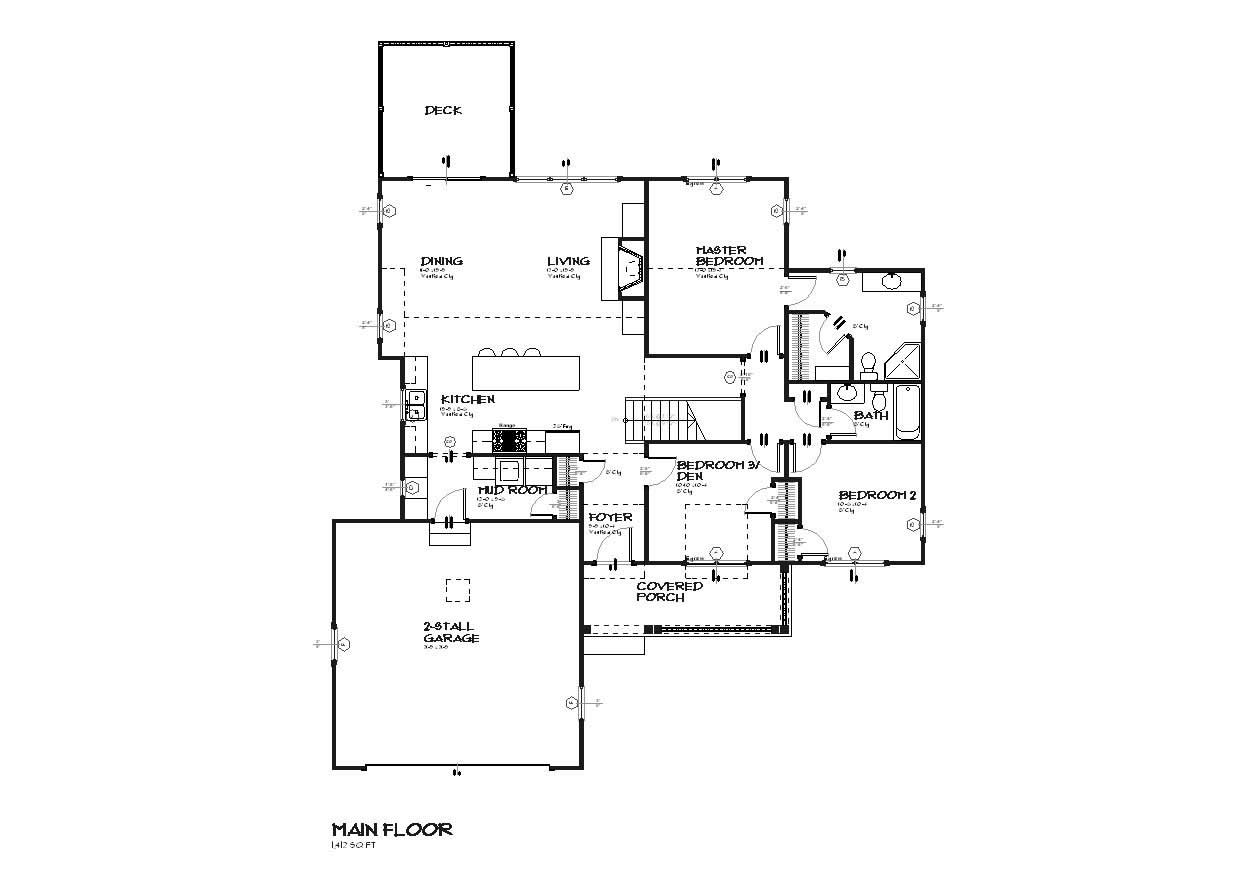Floor Plan First Story of Country Plan #168-1026