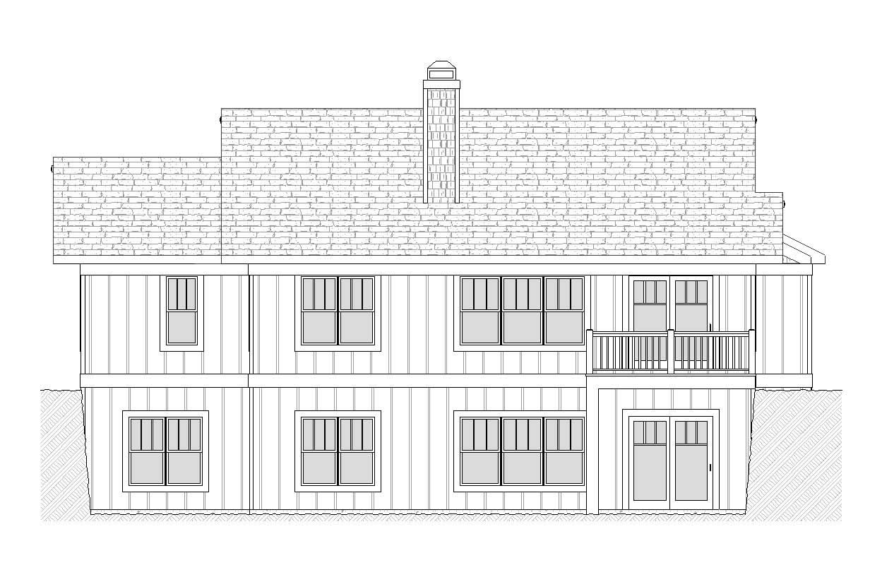 Home Plan Rear Elevation of this 4-Bedroom,2288 Sq Ft Plan -168-1026
