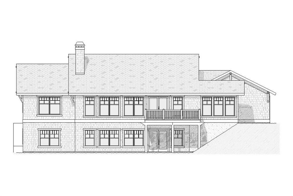 Home Plan Rear Elevation of this 3-Bedroom,3392 Sq Ft Plan -168-1031