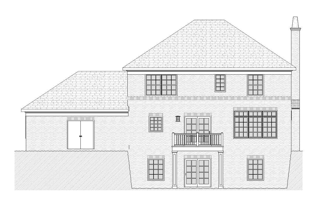 Home Plan Rear Elevation of this 3-Bedroom,2294 Sq Ft Plan -168-1033