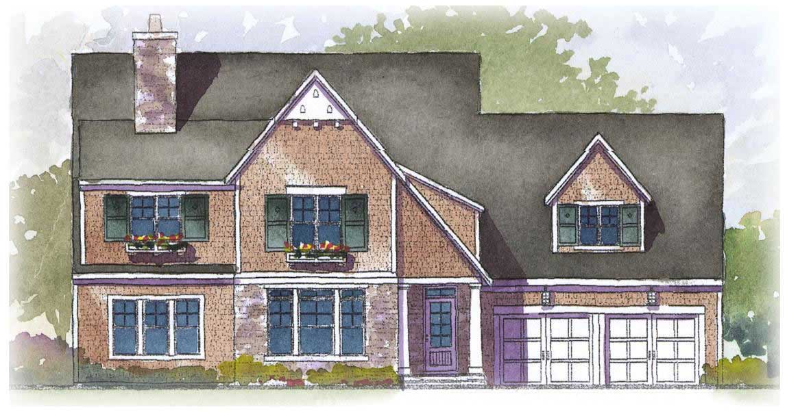 This is an artist's rendering of these Traditonal Home Plans.