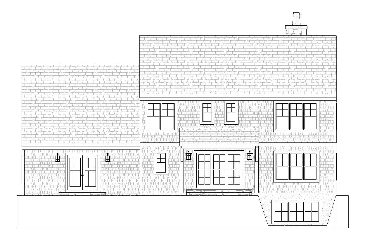Home Plan Rear Elevation of this 3-Bedroom,3198 Sq Ft Plan -168-1034
