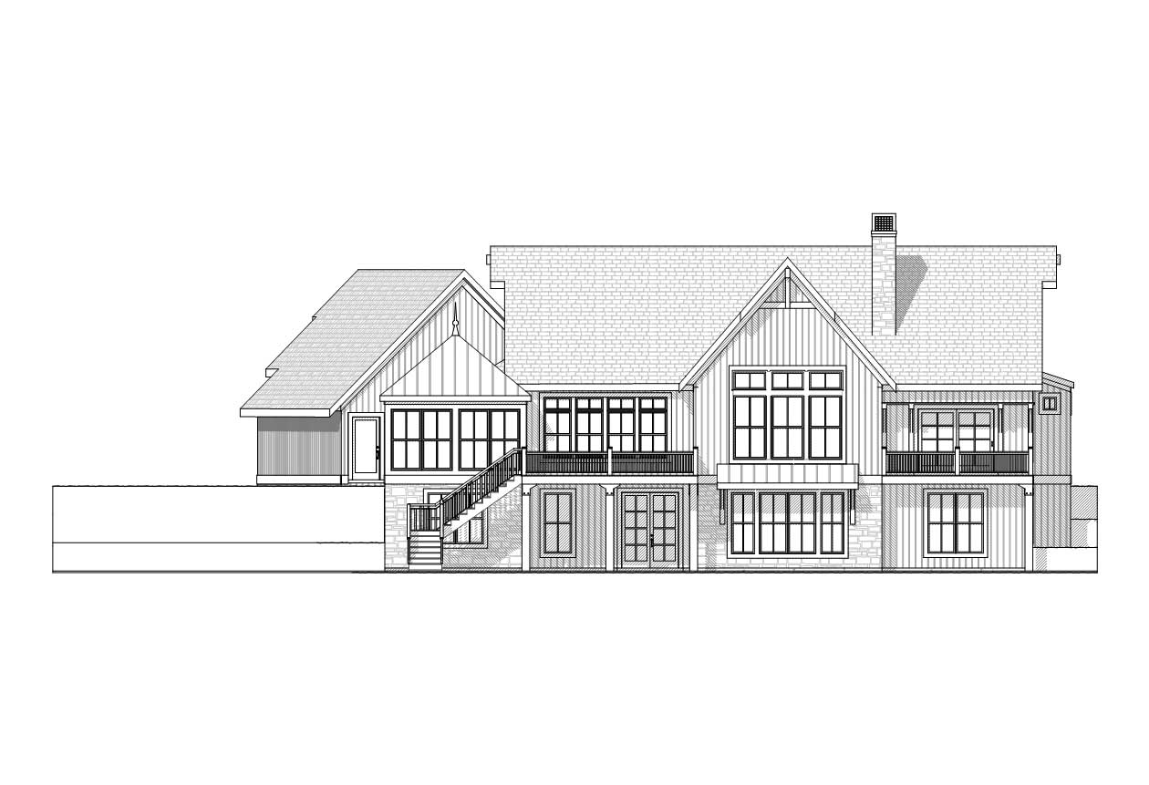 Home Plan Rear Elevation of this 4-Bedroom,4759 Sq Ft Plan -168-1035