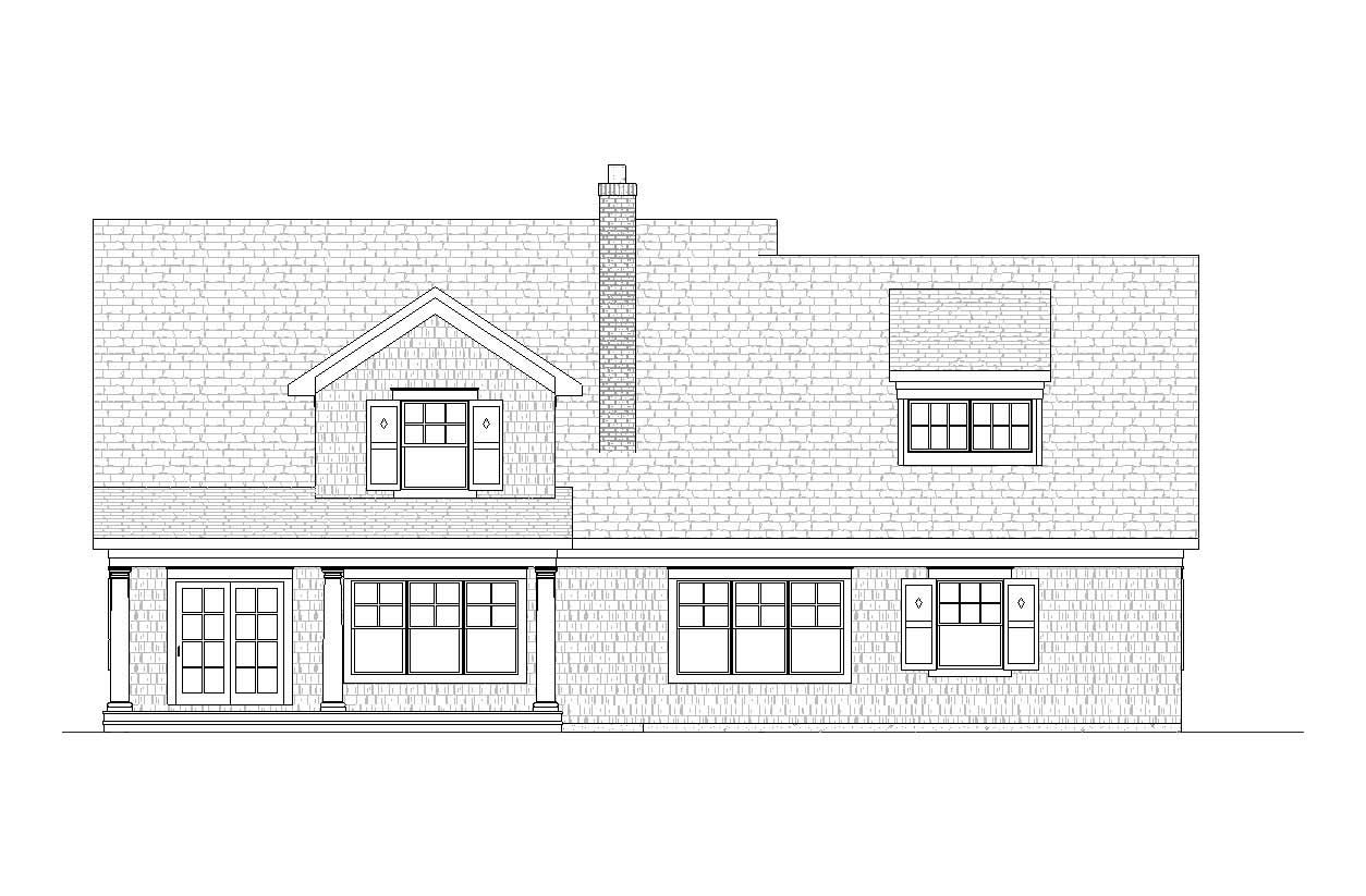 Home Plan Rear Elevation of this 4-Bedroom,3225 Sq Ft Plan -168-1036