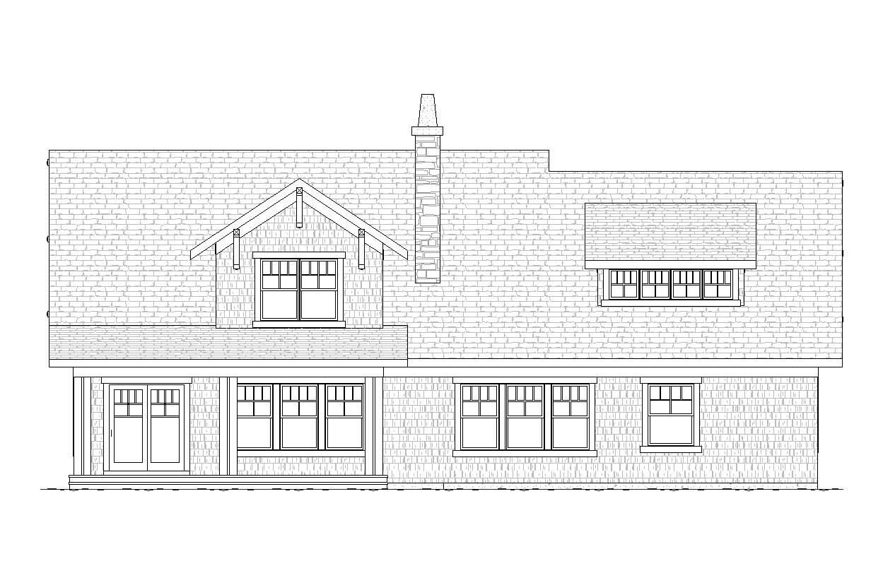 Home Plan Rear Elevation of this 4-Bedroom,2766 Sq Ft Plan -168-1037