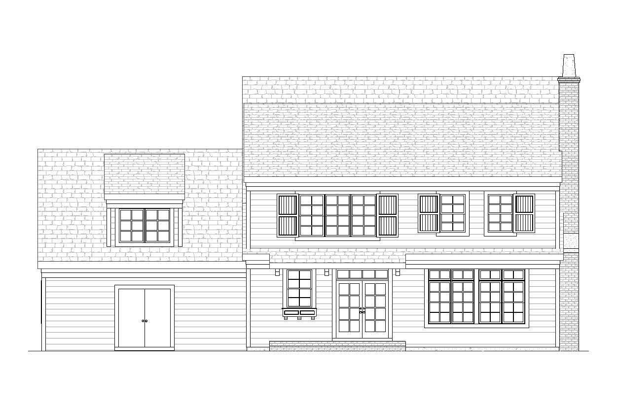Home Plan Rear Elevation of this 3-Bedroom,2862 Sq Ft Plan -168-1040