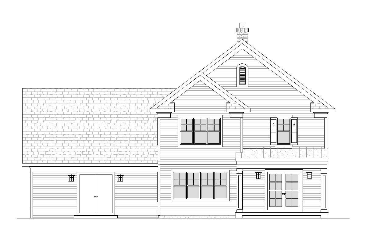 Home Plan Rear Elevation of this 3-Bedroom,2728 Sq Ft Plan -168-1042