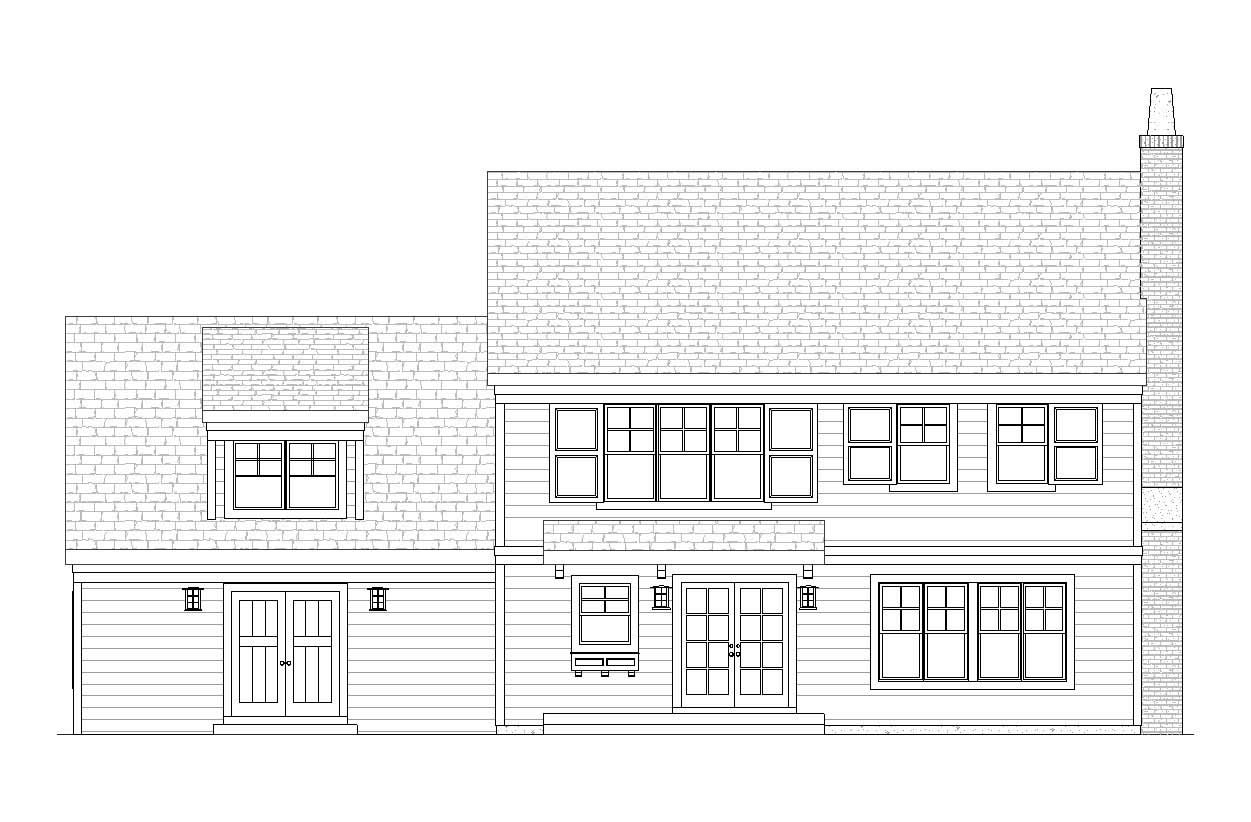 Home Plan Rear Elevation of this 3-Bedroom,2758 Sq Ft Plan -168-1043