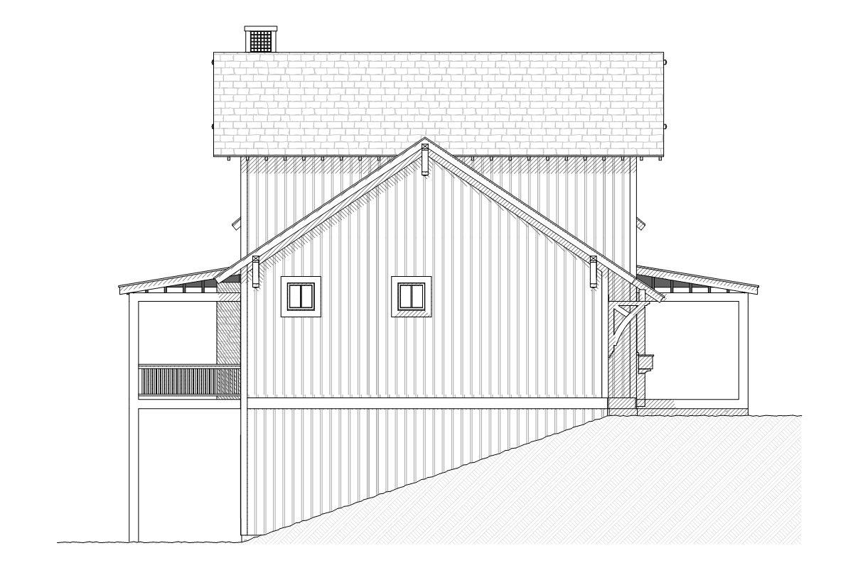 Home Plan Left Elevation of this 4-Bedroom,1681 Sq Ft Plan -168-1044