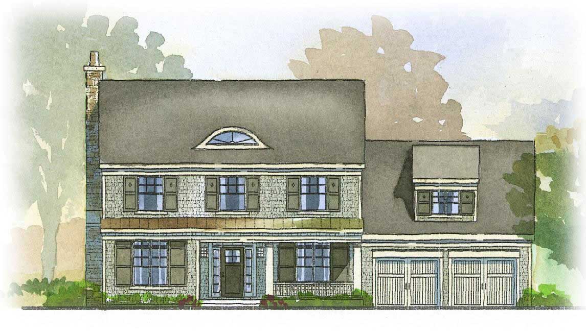 This is a colored rendering of these Traditional Homeplans.