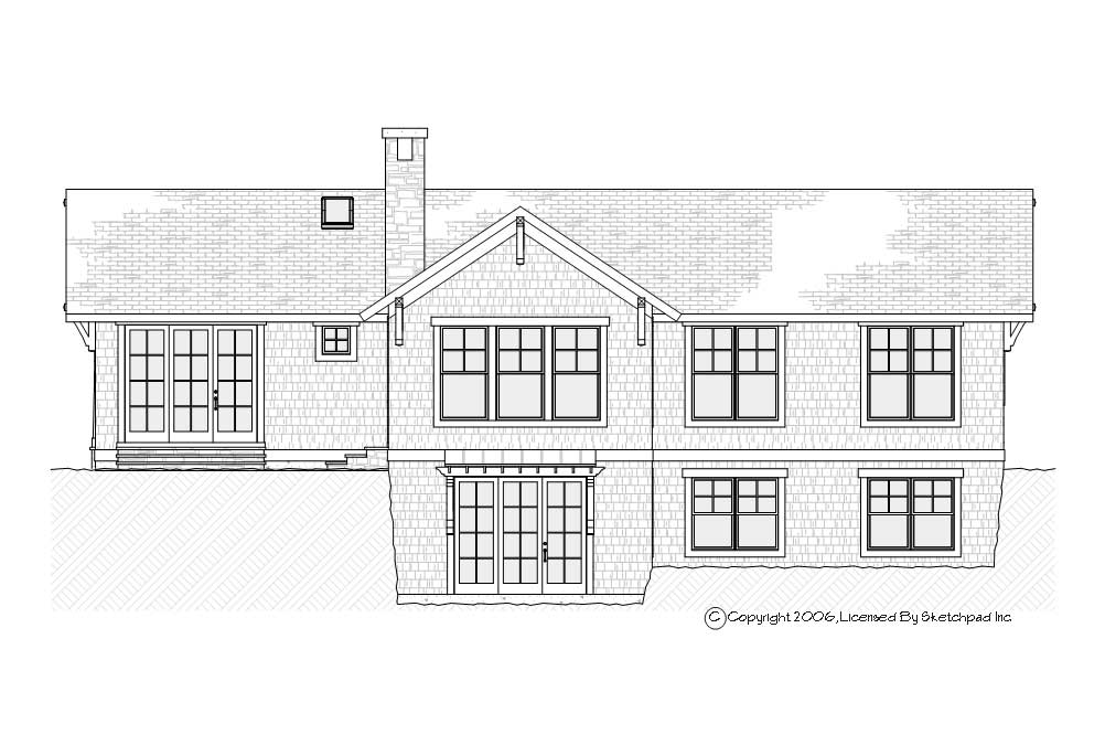 Home Plan Rear Elevation of this 4-Bedroom,3134 Sq Ft Plan -168-1048