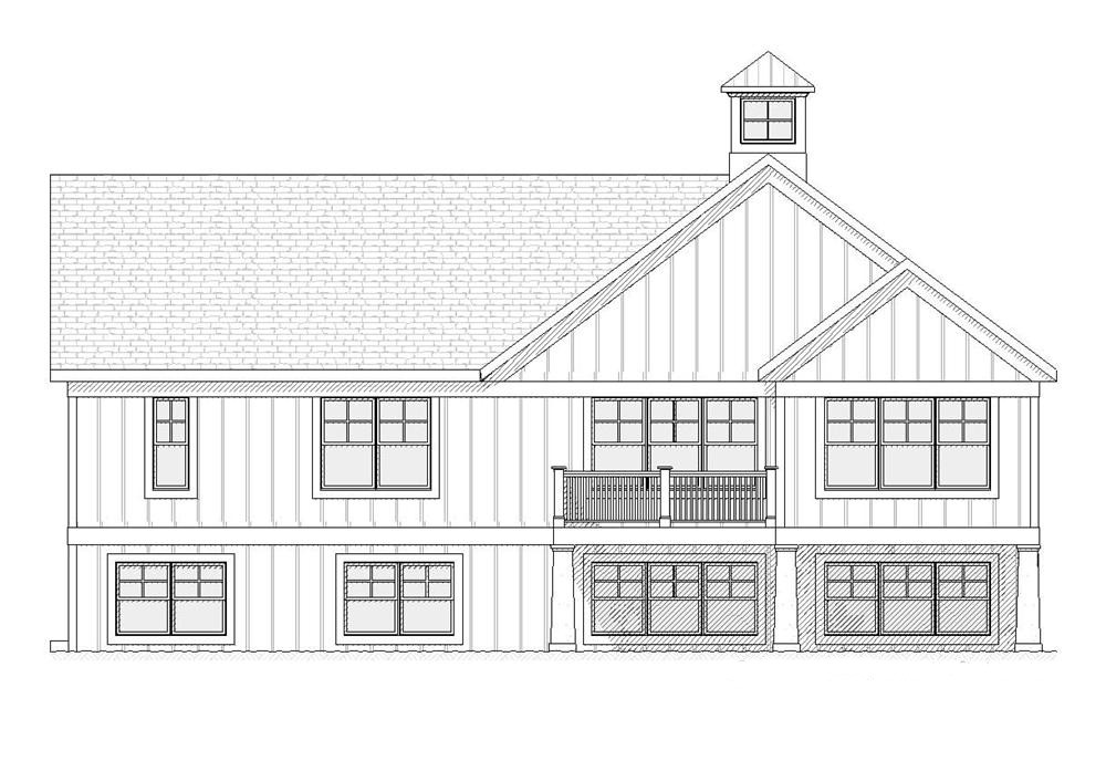 Home Plan Rear Elevation of this 3-Bedroom,2425 Sq Ft Plan -168-1049
