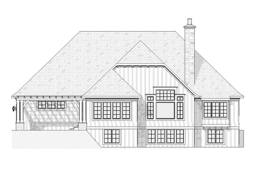 Home Plan Rear Elevation of this 4-Bedroom,3146 Sq Ft Plan -168-1050