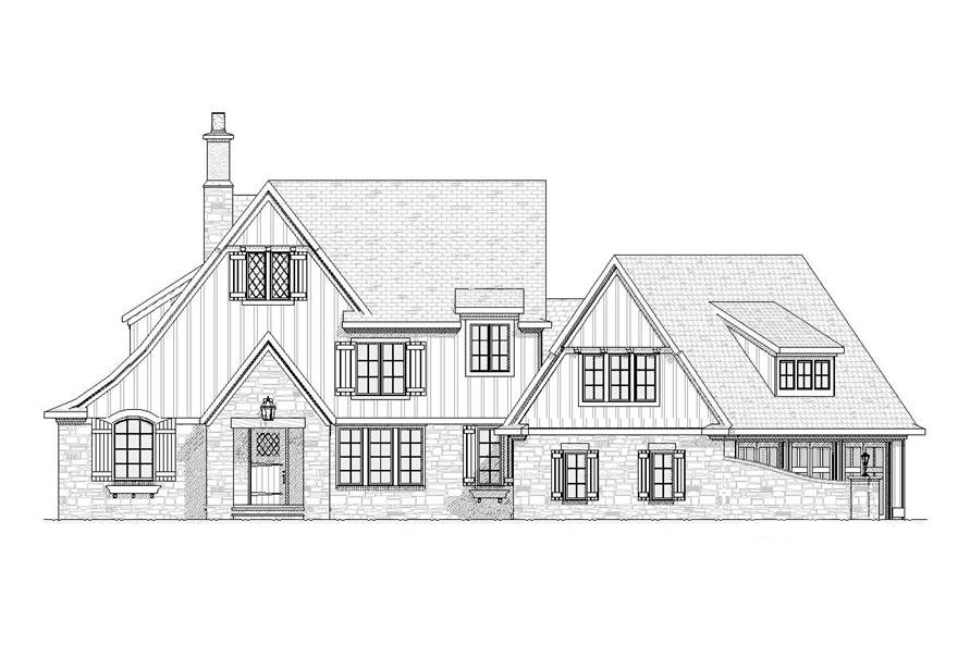 Home Plan Front Elevation of this 4-Bedroom,3438 Sq Ft Plan -168-1051