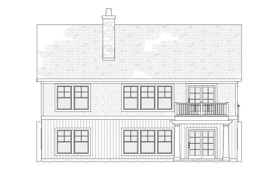 Home Plan Rear Elevation of this 3-Bedroom,2411 Sq Ft Plan -168-1052