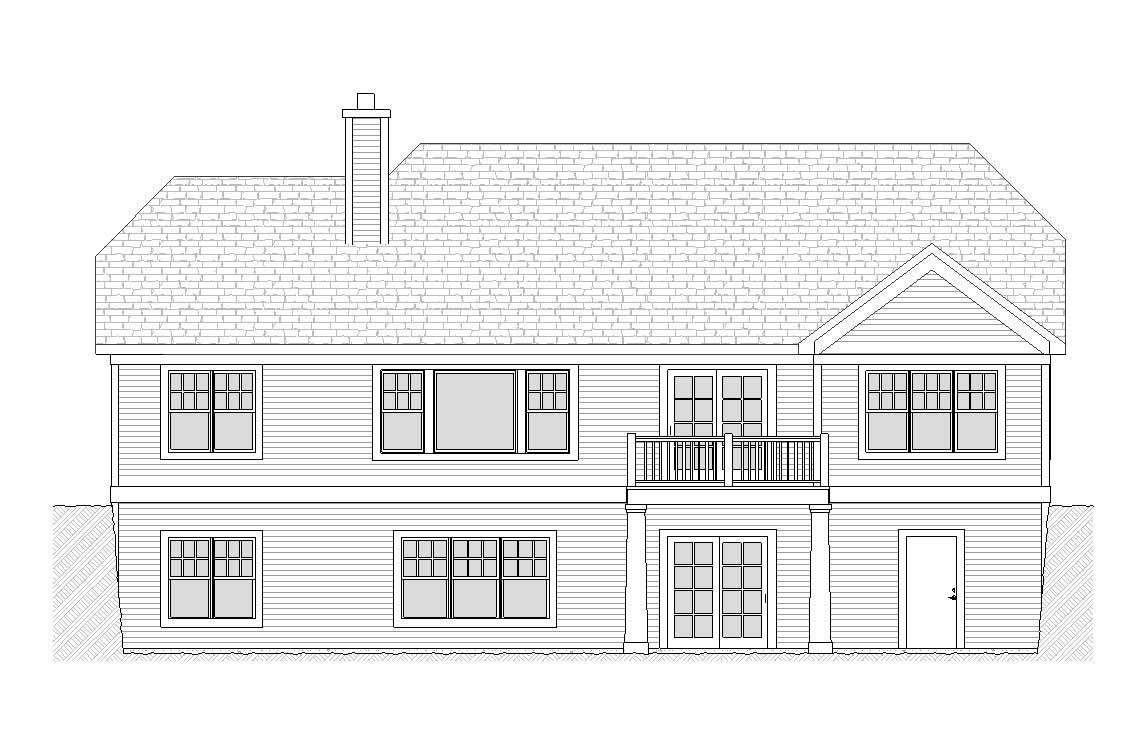 Home Plan Rear Elevation of this 3-Bedroom,2457 Sq Ft Plan -168-1054