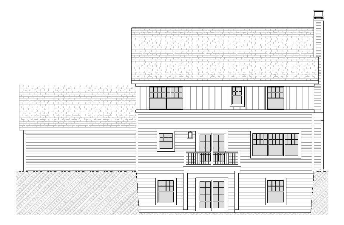 Home Plan Rear Elevation of this 3-Bedroom,2294 Sq Ft Plan -168-1055